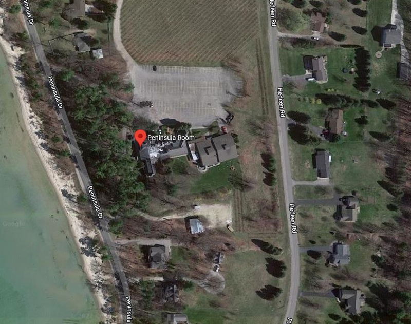 Peninsula Room (Bowers Harbor Inn) - Aerial Map (newer photo)